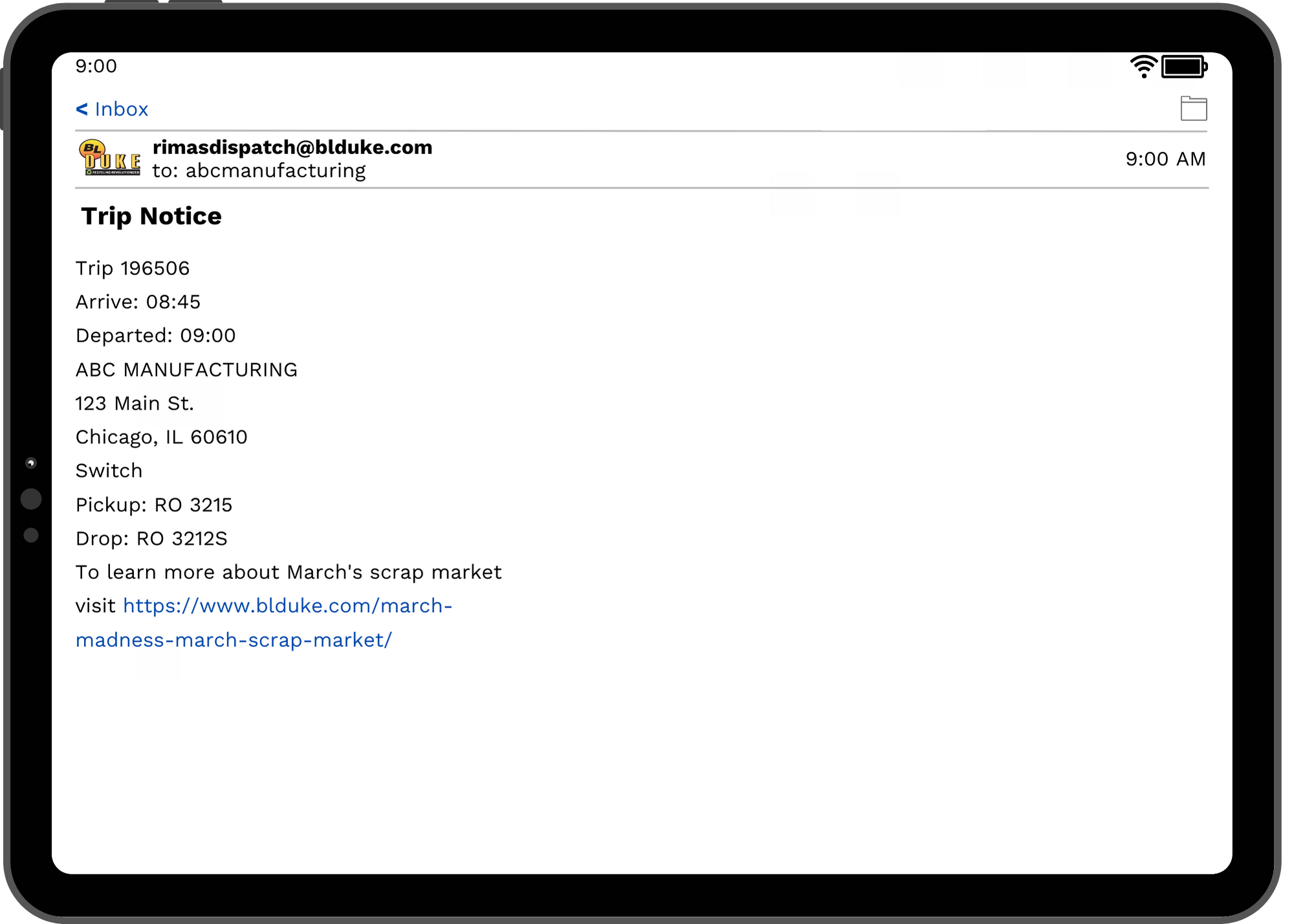 BL Duke Customer Portal